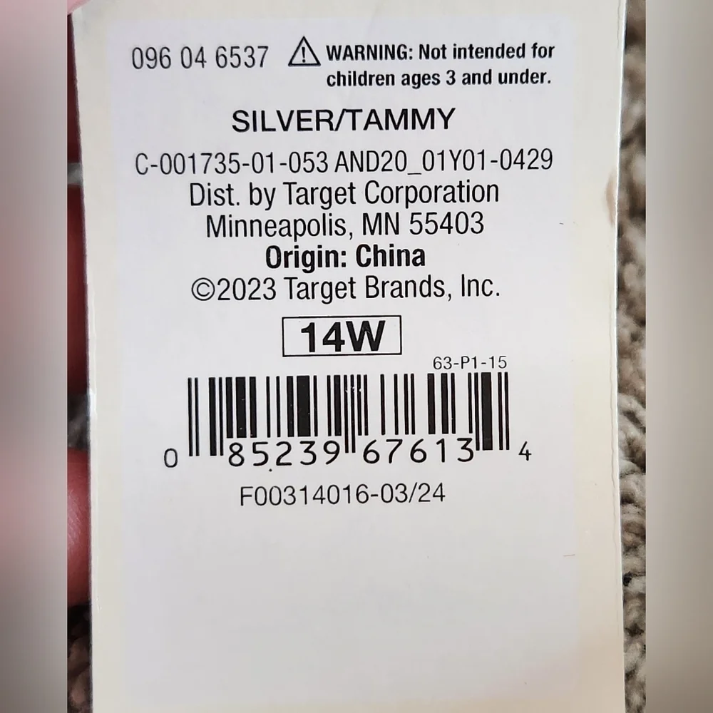 Women's Tammy Rhinestone Heels - A New Day Silver 14W